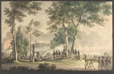 Sortie des chasseurs de vie dans le jardin de Classen le 31 août 1807