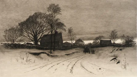 (Scène hivernale rurale)