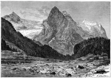 Le Wellhorn et le glacier de Rosenlaui, Suisse, 19ème siècle