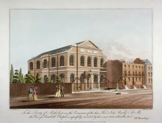 La chapelle méthodiste à Lambeth, Londres, 1816