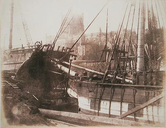Navires à voile dans le port, c.1845