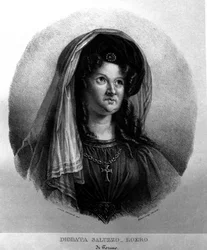Portrait de la poétesse Diodata Saluzzo-Roero. Lithographie de Camilla Guiscardi