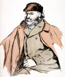 Portrait illustré de Paul Cézanne (1839 - 1906), artiste français et peintre post-impressionniste. (gravure)
