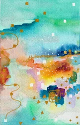 Rêve aquarellé doré