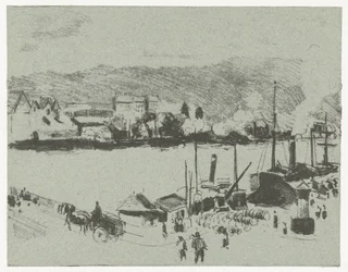 Vue sur le quai de la Seine à Rouen