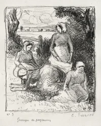 Groupe de paysans, vers 1896