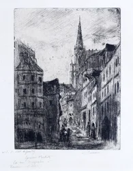 La Rue Malpalue à Rouen, vers 1885