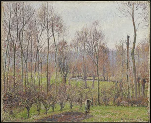 Peupliers, temps gris, Éragny, 1895