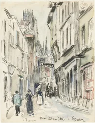 Rue Damiette, Rouen, vers 1884