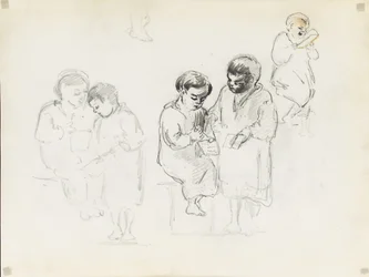 Études de deux enfants lisant