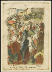 Le marché de Gisors, rue Cappeville, vers 1894