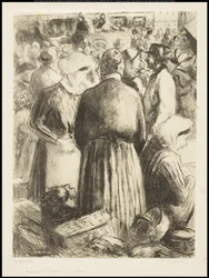 Le marché à Pontoise, vers 1895