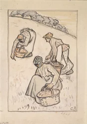 Femmes désherbant l