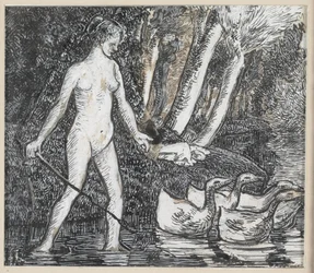 Baigneur avec des oies, 1895