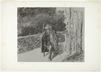 Mendiant avec béquille
