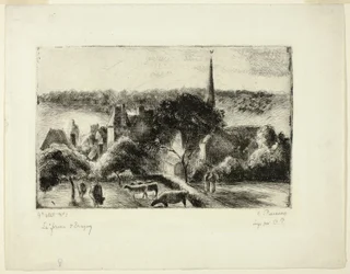 Église et ferme à Éragny