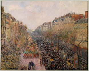 Jour de Mardi Gras sur le Boulevard Montmartre à Paris en 1897
