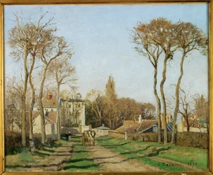 Entree du village de Voisins, Yvelines (oil on canvas)