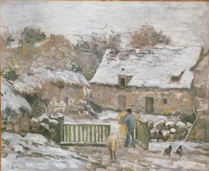 Ferme à Montfoucault : Effet de neige, 1874-1876