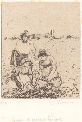 Groupe de paysans, vers 1899