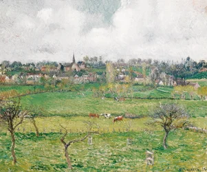 Kotava :  "Wiks va Bazincourt (trutca ke Pissarro)"
Français :  Vue de Bazincourt