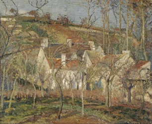 Les toits rouges, coin de village, effet d