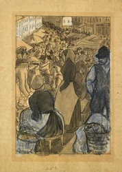 Scène de marché, vers 1880