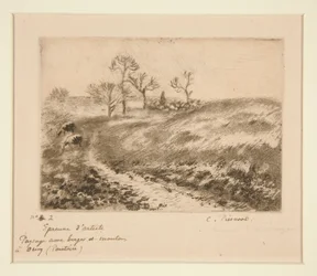 Paysage avec berger et moutons à Osny