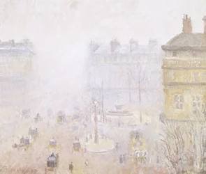 Place du Théâtre Français : Effet de brouillard