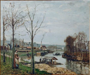 Port-Marly, le lavoir (huile sur toile)