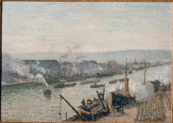 Le port de Rouen (huile sur toile)