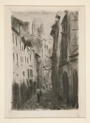 Une rue à Rouen (Rue des Arpents)