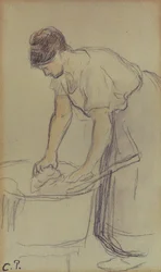 Femme lavant le linge