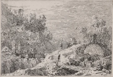 Paysage de montagne avec cinq ponts, de la série Vedute (Vues)