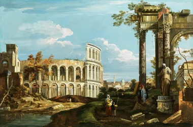 Canaletto Capriccio avec arène