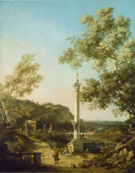 Paysage anglais Capriccio avec une colonne