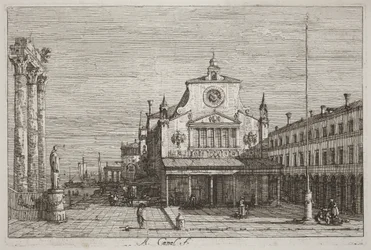 Vue imaginaire de S. Giacomo di Rialto [en haut à droite]