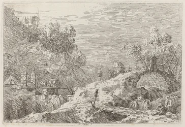 Paysage de montagne avec cinq ponts