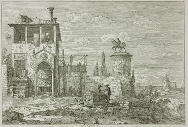 Le monument équestre, des Vedute
