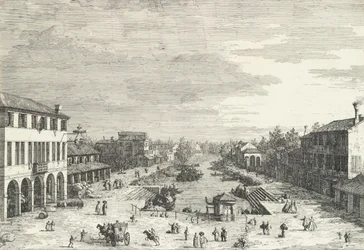Vue de Mestre, une auberge à gauche et d