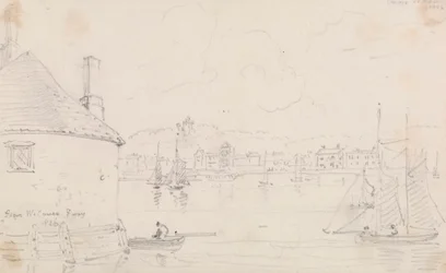 Cowes, depuis le ferry de West Cowes, 22 mars 1826