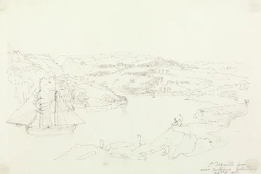 Saint Dogmaels depuis Cardigan sur le Teifi, 8 septembre 1847