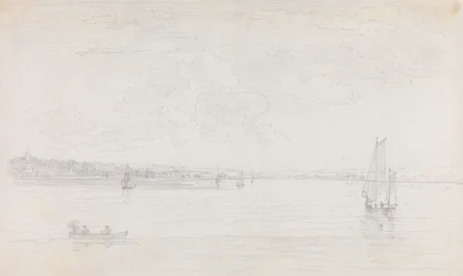 Croquis de Cowes, Île de Wight, depuis le Solent