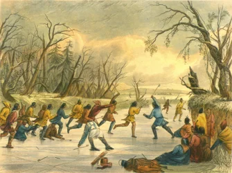 Jeu de balle sur la glace