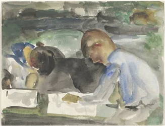 Deux enfants dessinant