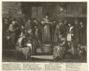 Caricature des Quakers anglais, vers 1656
