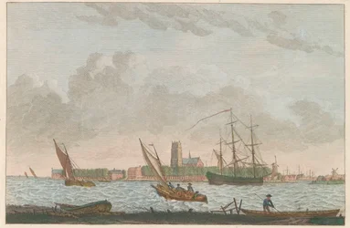 Dordrecht depuis la Merwede, ca. 1790