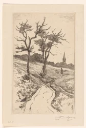 Paysage de dunes avec clocher de Katwijk