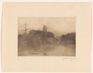 Vue du Nouveau Port à Dordrecht le soir