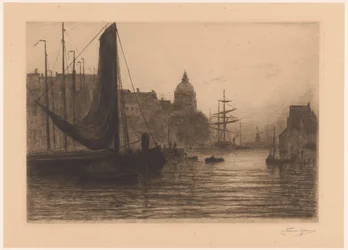 Port à Dordrecht, soir